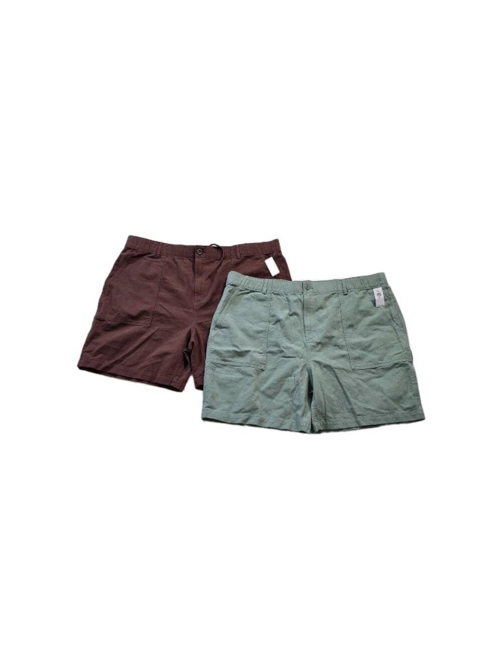 Old Navy Shorts Women XXL Lot of 2 Green Brown Relaxed Cotton Beach Cottage Boho